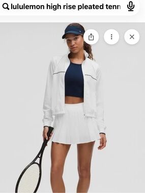 lululemon high rise pleated Women's tennis skirt. White